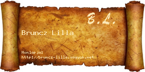Bruncz Lilla névjegykártya